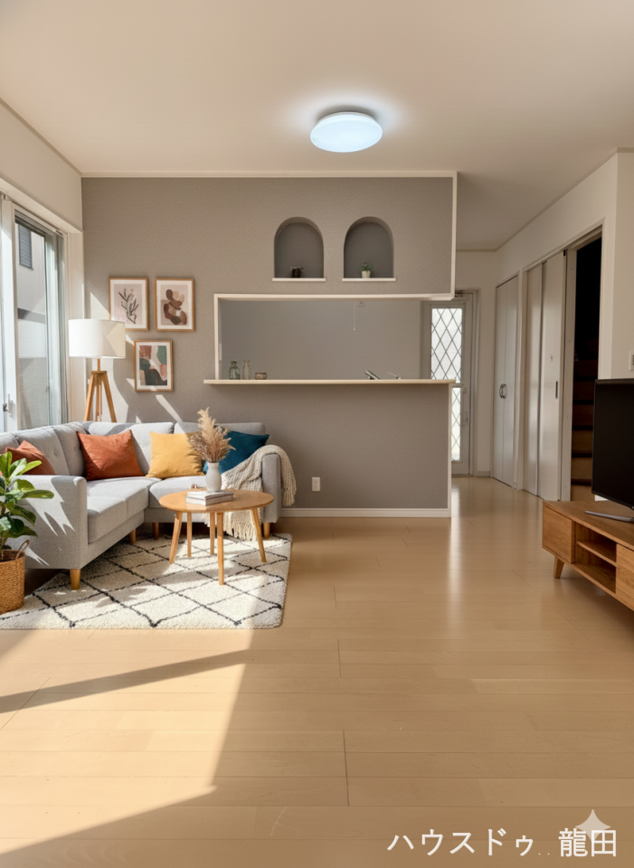 【リビング】
■□■リビング■□■
明るい光の入るリビングダイニング
※家具を入れたイメージ写真です