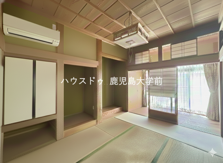 床の間、収納がある和室
家具などはAIで消しています。