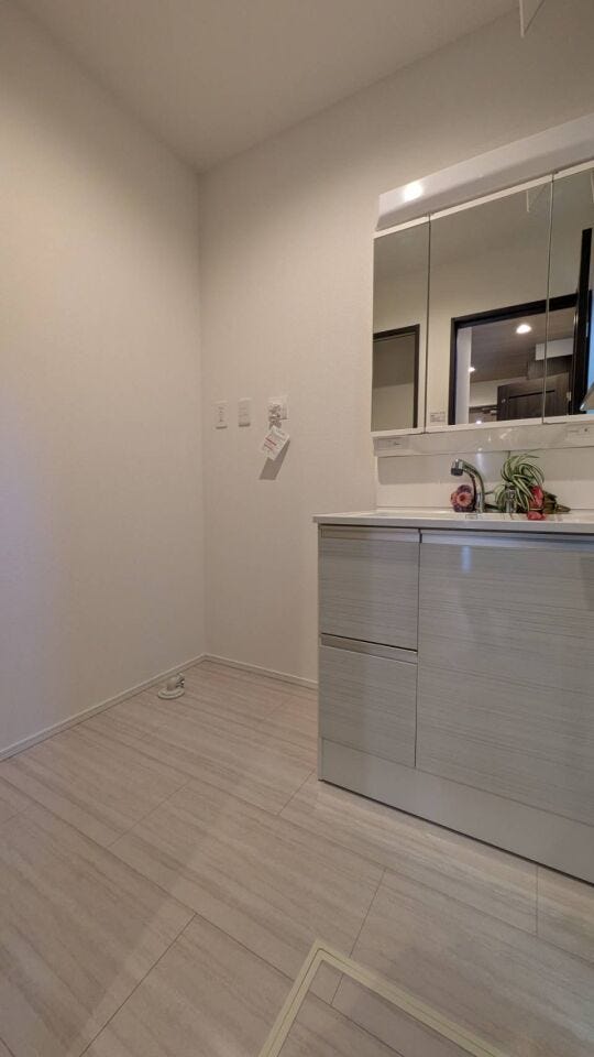 三面鏡&収納付の洗面化粧台