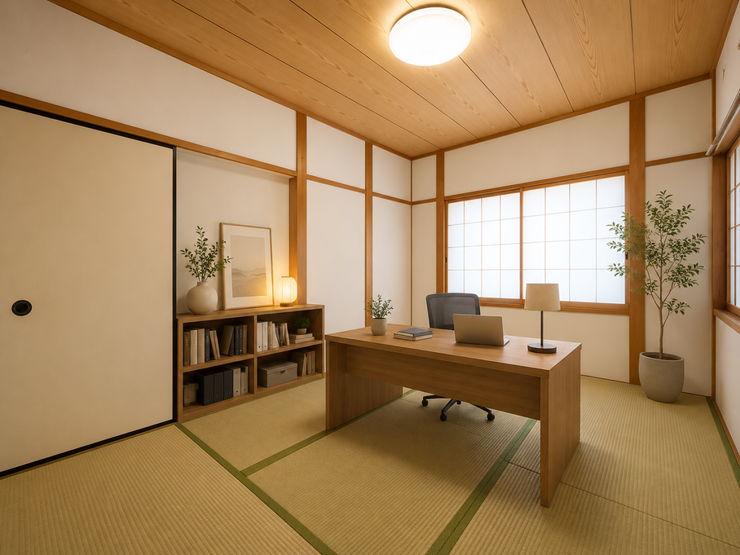 足を伸ばしてくつろげる和室。
日々の疲れを癒す、心安らぐ空間です。