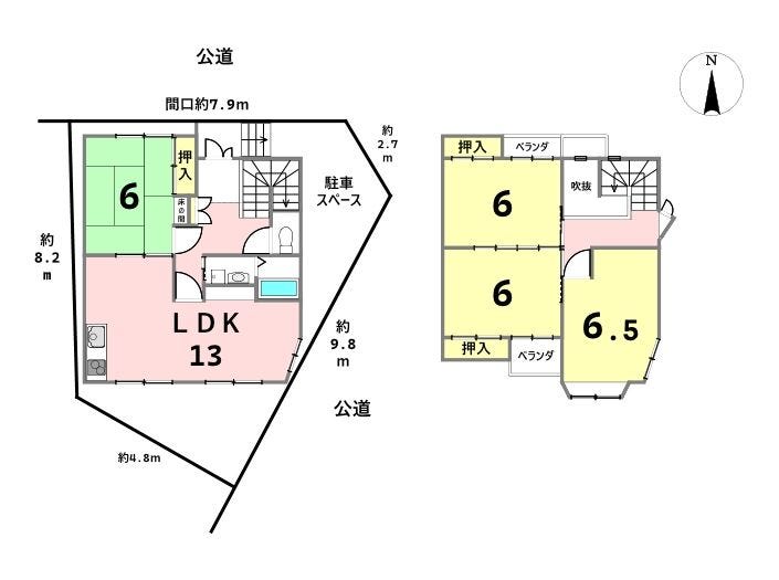 【間取り】
玄関吹き抜け♪駐車1台可能。