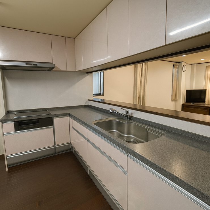 ◆人気の対面キッチンはカウンターからリビングが見渡せるのでお子様の様子を見ながら料理ができます♪収納スペース充実の使い勝手のいいL字キッチンです☆
【画像がAI加工により荷物等を消去しています】