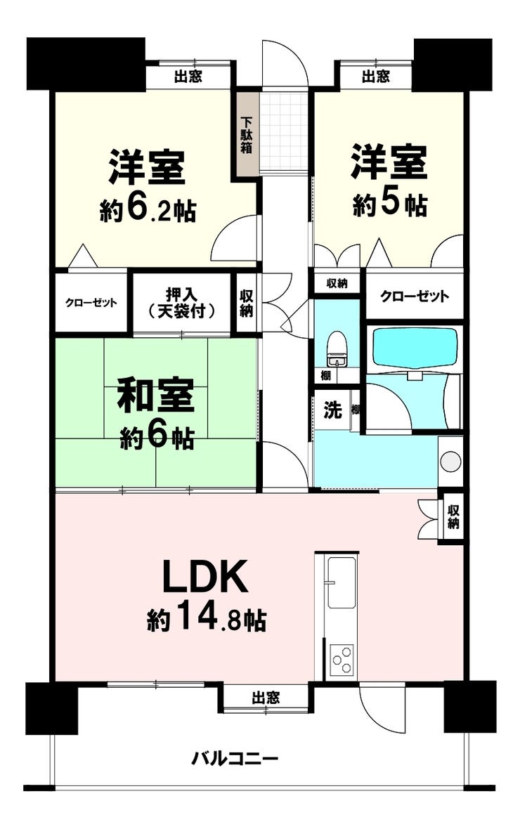 【間取り】
3LDK ファミリータイプ