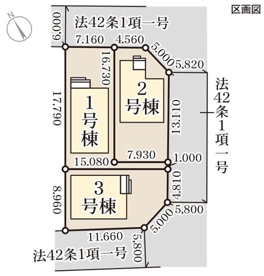 2号棟は角地になります♪
駐車場の形が綺麗なのも魅力!