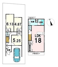 【間取り図】
建物価格2100万円、外構費80万円、水道協力費80万円