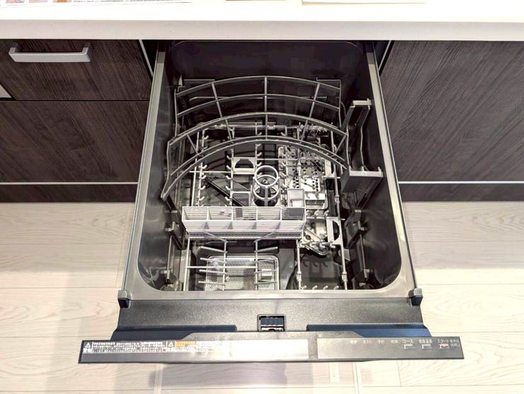 システムキッチンは、食洗器付きで家事の軽減をサポートしてくれます。忙しい家庭や子育て中の家庭にはとくにっぴったりです!