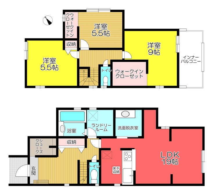【間取り】
こちらの3号棟のみ3LDK+2Sとウォークインクローゼットが2つもございます♪