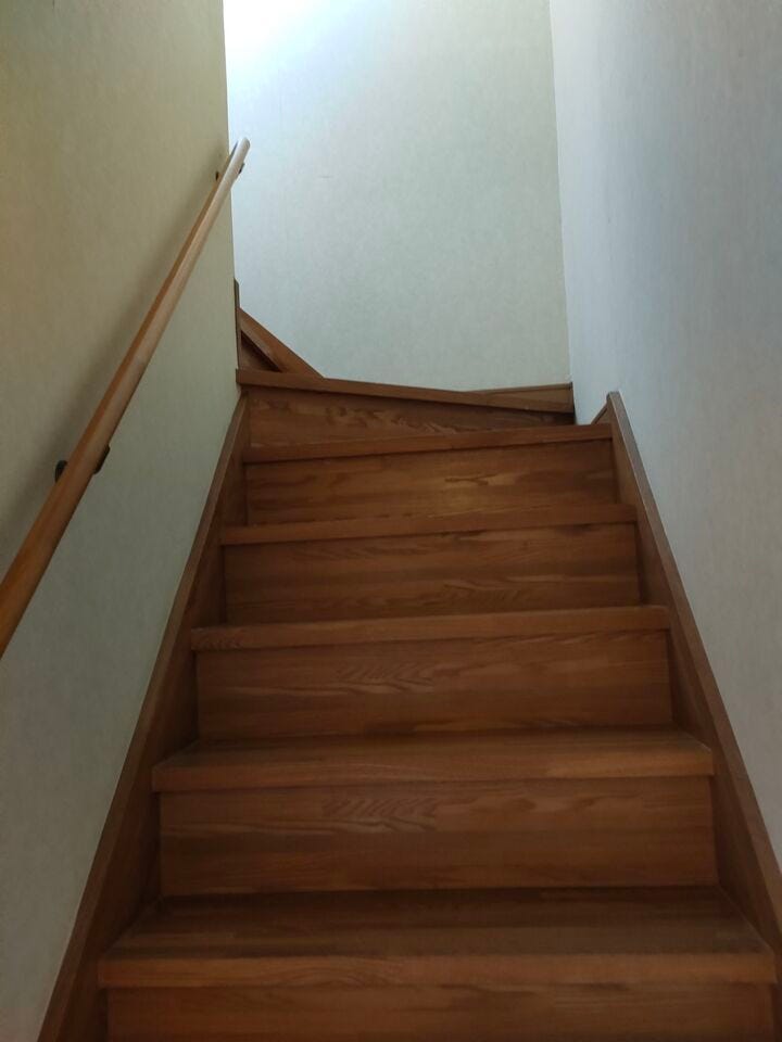 安心の手すり付きの階段です♪階段に手すりを設置することで重心を足腰のみでなく上半身にも分散させることができます☆彡