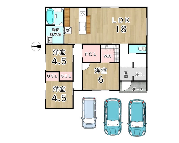 お車は3台駐車可能です