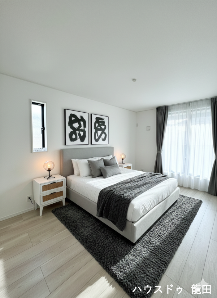 ■□■洋室■□■
シックな家具で落ち着いた雰囲気の寝室にもできますね。
※家具を入れたイメージ写真です