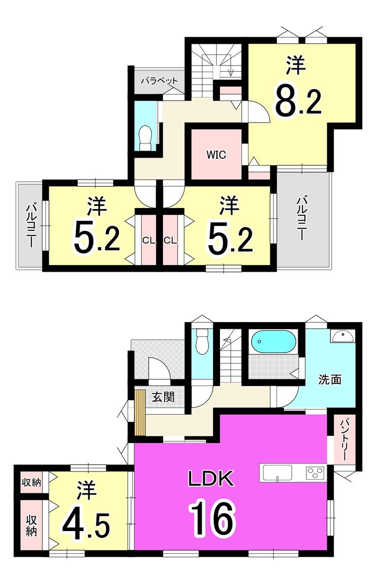 【間取り】
【駐車場2台】春日市天神山2丁目♪新築戸建4LDK♪天神山小・春日南中学校♪コンビニまで徒歩約2分♪