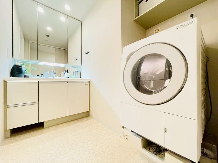 一日の始まりと終わりを心地よく演出してくれる洗面室。心地よいリフレッシュ空間♪