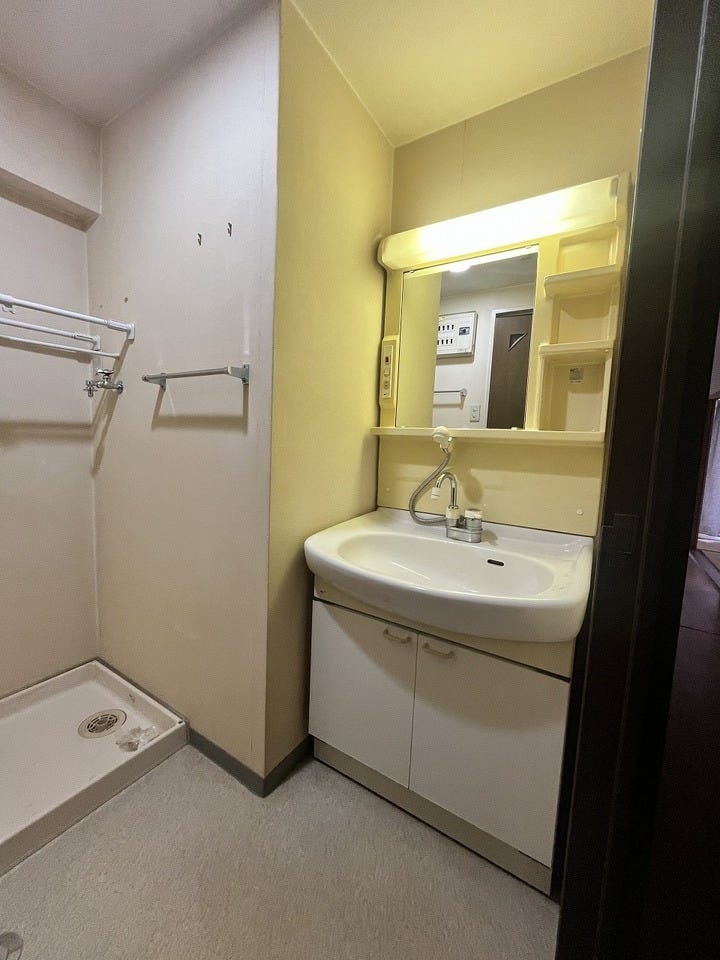 シャワーヘッド付きの洗面台