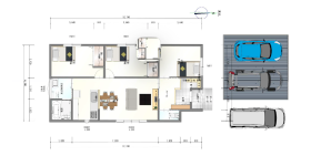 【間取り図】
コンパクトな平屋３LDKのプランです。
◆上記価格はあくまでも参考価格です。
◆オプション費用・諸経費等の詳細についてはお問い合わせください。