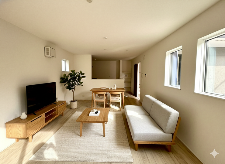 【Living】こちらの画像はAIによる家具イメージです。お部屋の雰囲気を感じてみてください♪