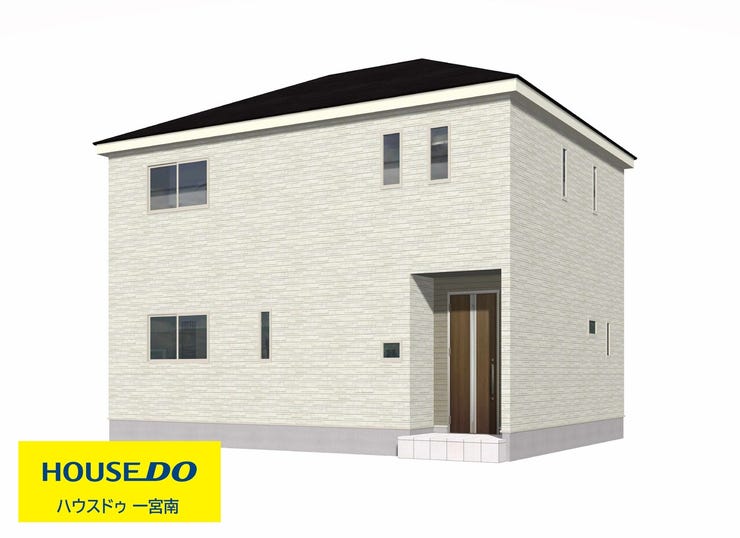 【外観パース】
白は光を反射する性質があるため、空間を広く明るく見せる効果があります。これにより、清潔感や開放感を演出できます。