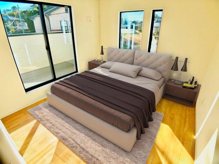 ◎洋室(1/9撮影)
主寝室はゆったり7.6帖!
南側から入る日差しは暖かく、毎日気持ちよく起きられそうです◎
※家具はCGになります。