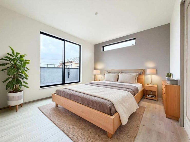 ◎洋室(2/16撮影)
【全室南向き♪】
南向きであたたかな陽射しがたっぷり差し込む洋室!毎朝気持ち良く起きられそうですね。
※家具はCGになります。