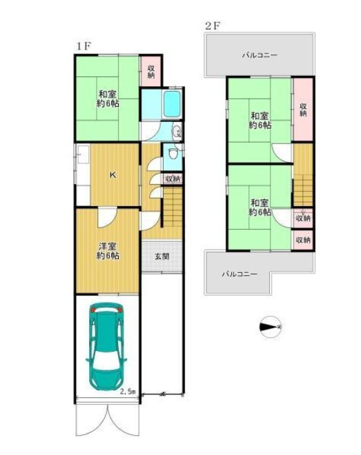 【間取り】
1800万円、4K、土地面積95.56m2、建物面積86.67m2