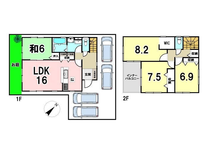 【間取り】
4LDK+軽自動車4台駐車可!