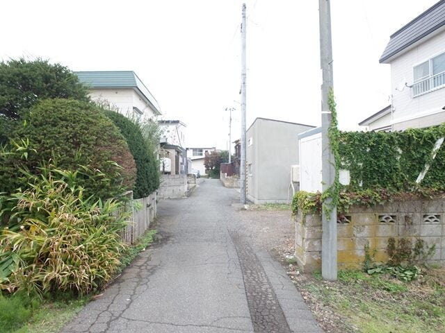 道路幅は約2.7mと狭いですが、敷地が広く間口も18mあるので駐車はしやすそうですね。