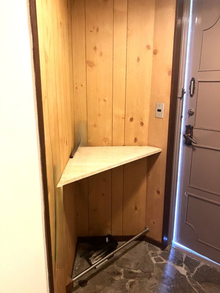 玄関には三角スペースあり