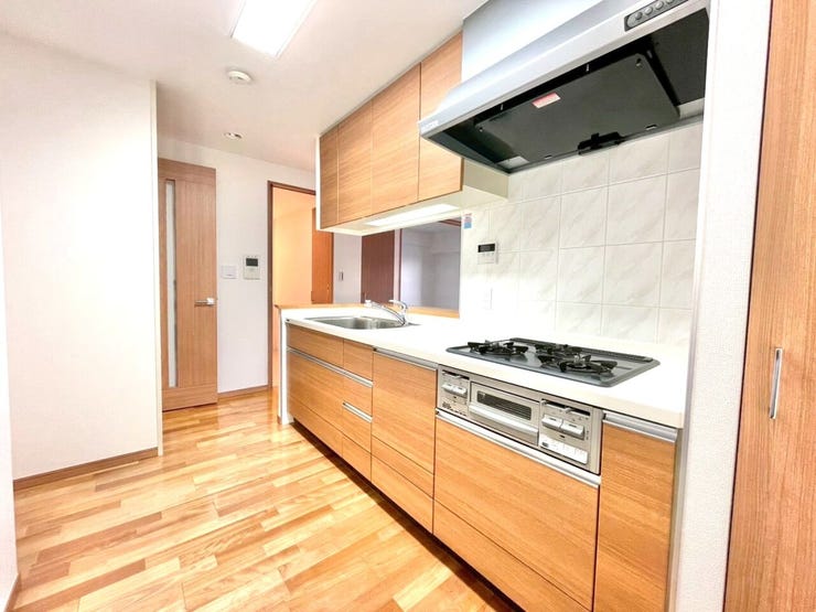 システムキッチンは調理に必要な道具を最小限の動きで取り出せるよう、使い勝手も工夫されており、収納力と収納のしやすさを同時に備えています!