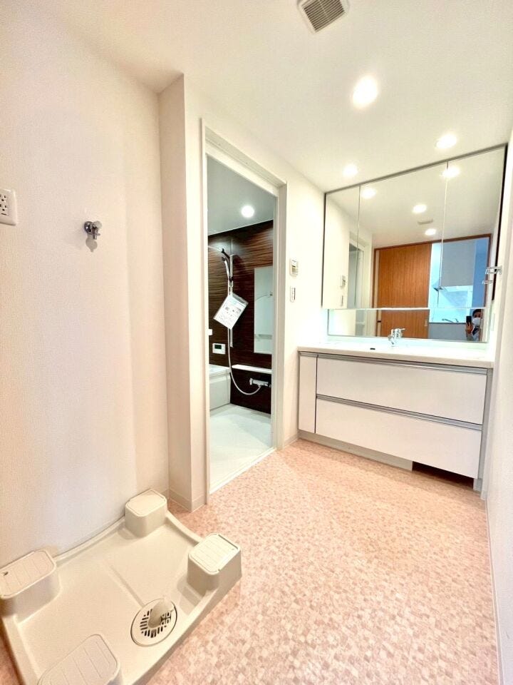 洗濯パンは設置されているため、洗濯機から水漏れが起こった際にも安心です。