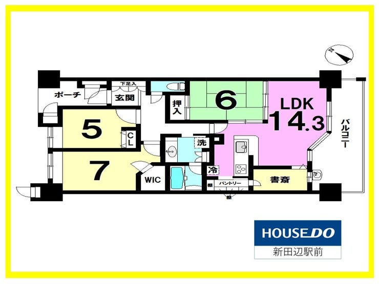 【間取り】
現況と間取り図に差異がある場合、現況優先です。
3LDKS、80㎡超えで、各部屋に収納がございます。