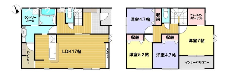 【間取り】
■家族みんなが自分のお部屋を持てる4LDKのお家♪