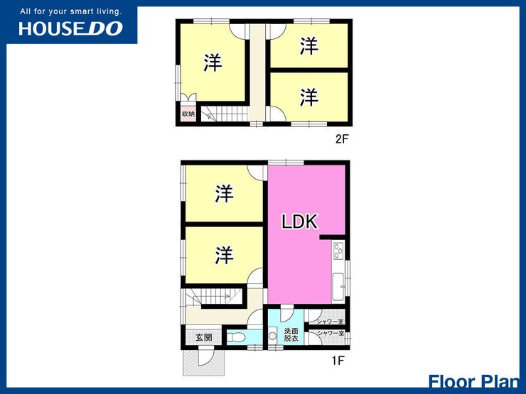 【間取り】
【全室フローリング】小学校まで徒歩約5分♪IHクッキングヒーター♪温水洗浄便座♪閑静な住宅街♪