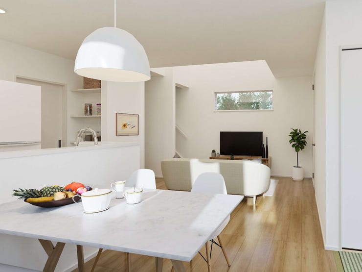 キッチンからタタミコーナーやリビング学習の様子を見守れる安心設計。家事をしながら自然と家族の時間を共有できます。