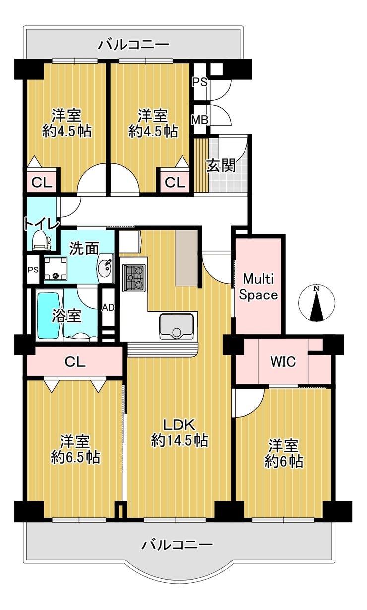 【間取り】
家事動線を考慮した間取りとなっております。収納も欲しいところにありますので、暮らしやすさを実感できると思います。