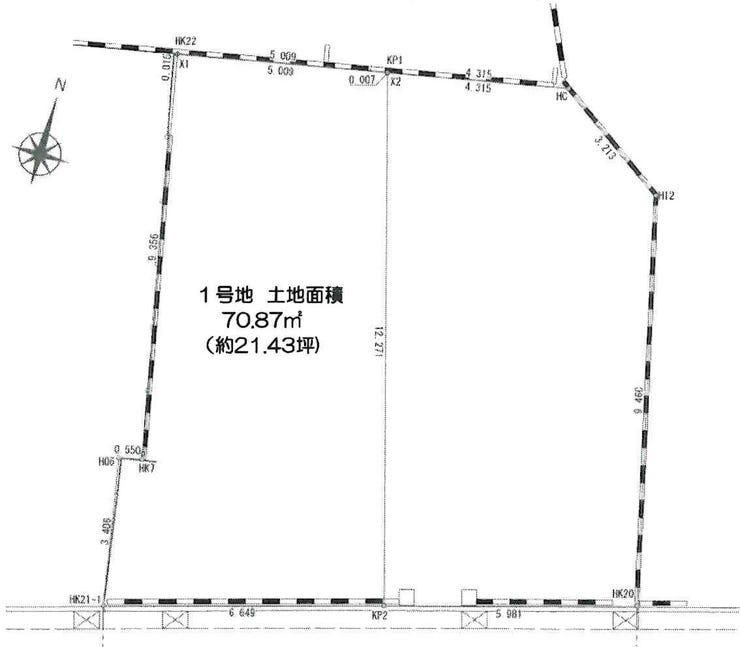 【区画図】
江戸川区東小岩6丁目 売土地の区画図です