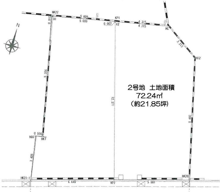 【区画図】
江戸川区東小岩6丁目 売土地の区画図です