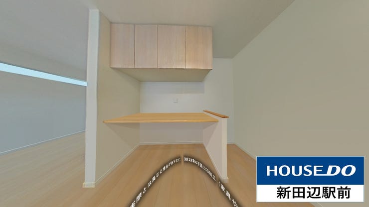 キッチン背面、CGによる画像です。調理器具や台所用品を消した画像です。