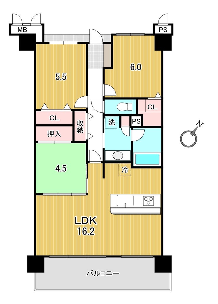 【間取り】
☆3LDK+全居室収納スペース+ペット相談☆
専有面積73.00㎡・バルコニー面積12.42㎡