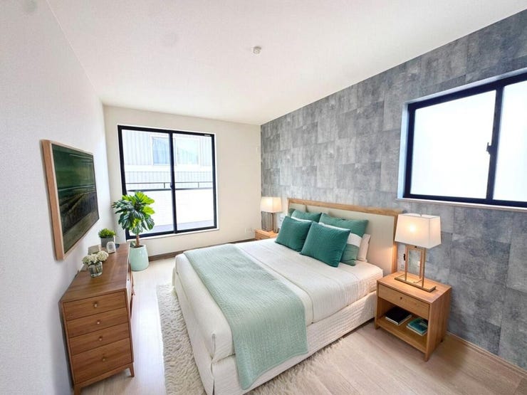 ◎洋室:2-C号棟(2/20撮影)
7.5帖の広々主寝室!
南向きであたたかな陽射しがたっぷり差し込む洋室!毎朝気持ち良く起きられそうですね。
※家具はCGになります。