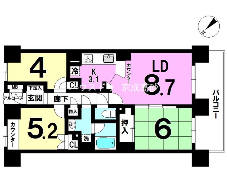 【間取り】
※図面と現況が異なる場合は現況優先致します。