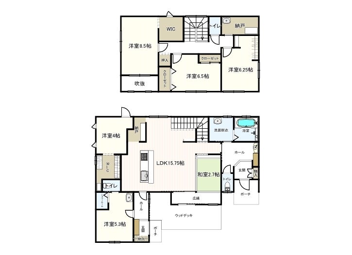 【間取り】
1F増築未登記部分アリ