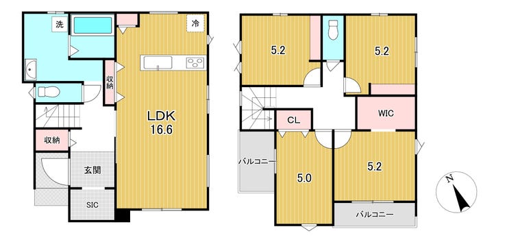 【間取り】
☆4LDK☆
土地面積:122.54㎡、建物面積:99.98㎡