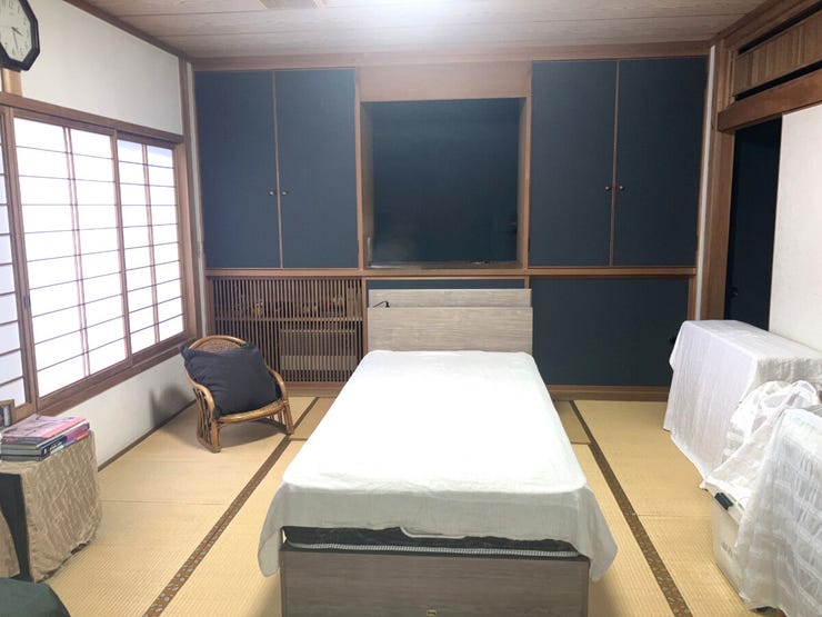 1階和室。8畳。襖を外せば隣の和室(6畳)と併せて14畳になります。