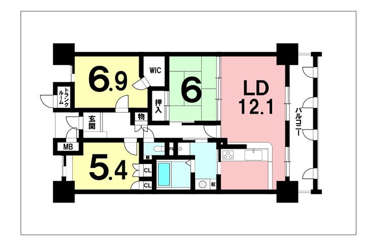 【間取り】
3LDK【専有面積74.25㎡】
令和7年11月 室内リフォーム完了予定です!