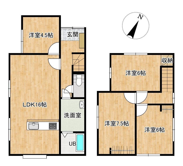 【間取り】
【リフォーム後想定間取図】4LDKで1階リビング、洋室、2階は3部屋ございます。
