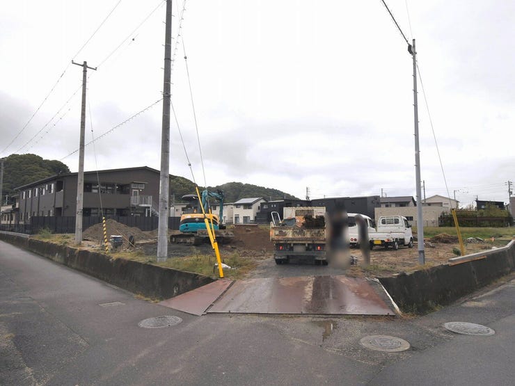 分譲予定地全体を南東側より撮影 2025.10.26 雨天時
