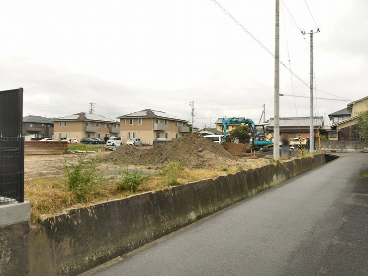 分譲予定地全体を南西側より撮影 2025.10.26 雨天時