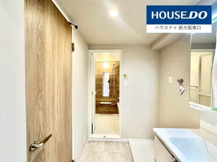 洗面スペースはゆったり広め。