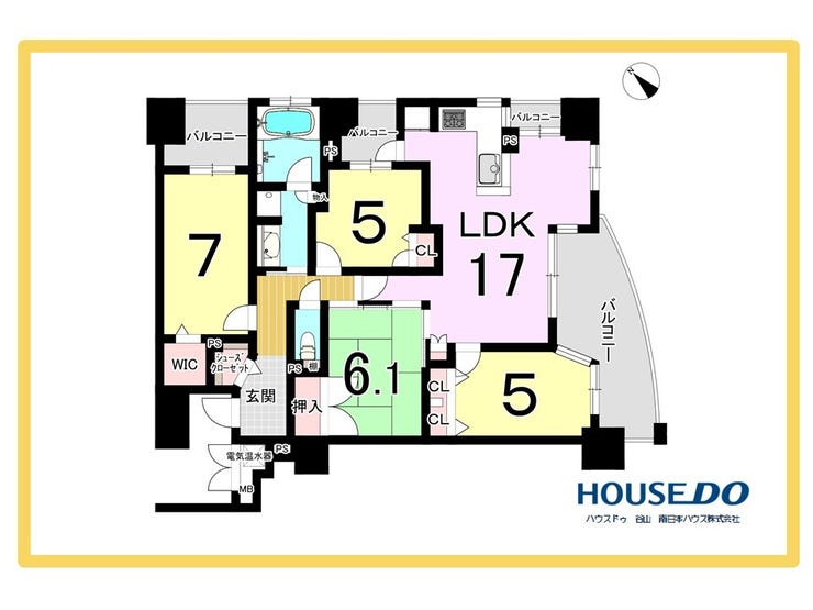 【間取り】
4LDK【専有面積88.07㎡(26.64㎡)】
