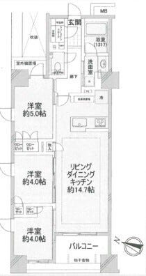 【間取り】
プレシス小岩駅前の間取図です。