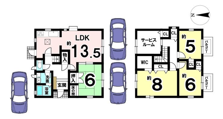【間取り】
キッチン・浴室など水回りはすべて新調!クロス貼替・床材上貼り工事も施工し、お手入れ無しですぐに入居できる物件です